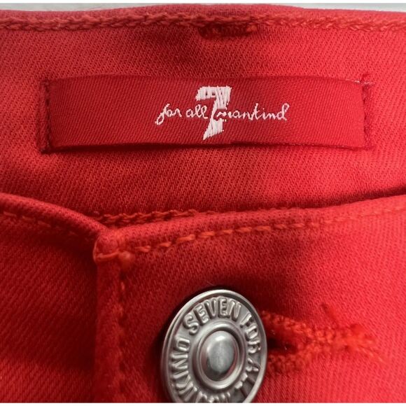 Jen 7 By 7 For All Mankind Jeans Women's Ankle Skinny Pants Size 4 27 NWT Red - Picture 7 of 12